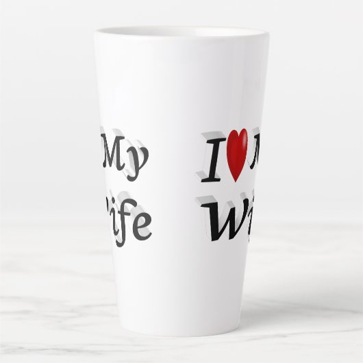 Ik hou van mijn vrouw schattige zwarte tekst latte mok (Voorkant)