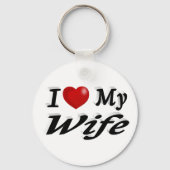Ik hou van mijn vrouw schattige zwarte tekst sleutelhanger (Voorkant)