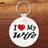 Ik hou van mijn vrouw schattige zwarte tekst sleutelhanger (Voorkant)