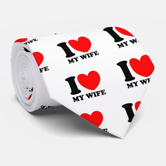 Ik hou van mijn vrouw stropdas (Opgerold)