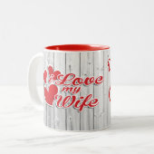 Ik hou van mijn vrouw tweekleurige koffiemok (Voorkant links)