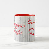 Ik hou van mijn vrouw tweekleurige koffiemok (Center)