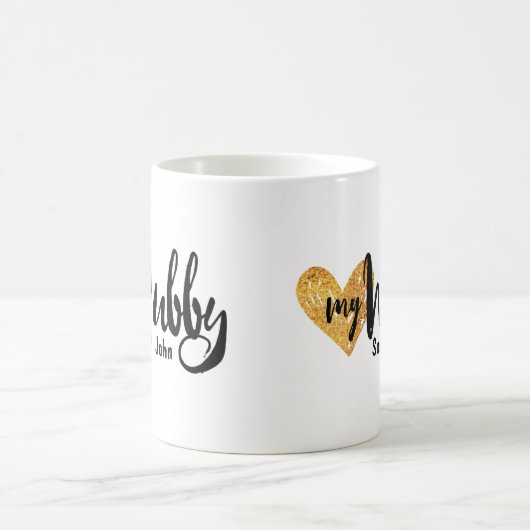 Ik hou van mijn vrouw van je Hubby Heart Mok (Center)