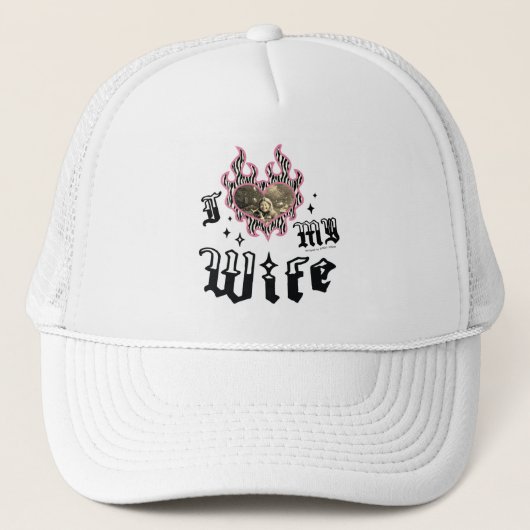 Ik hou van mijn vrouw - Zebra - DingusDesign Trucker Pet (Voorkant)