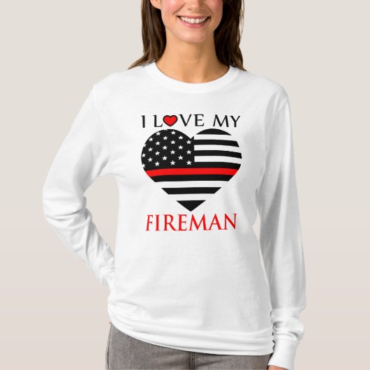 Ik hou van mijn Vuurman - brandweerman T-shirt (Voorkant)