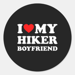 Ik hou van mijn wandelaar vriend hart bf zomer wan ronde sticker