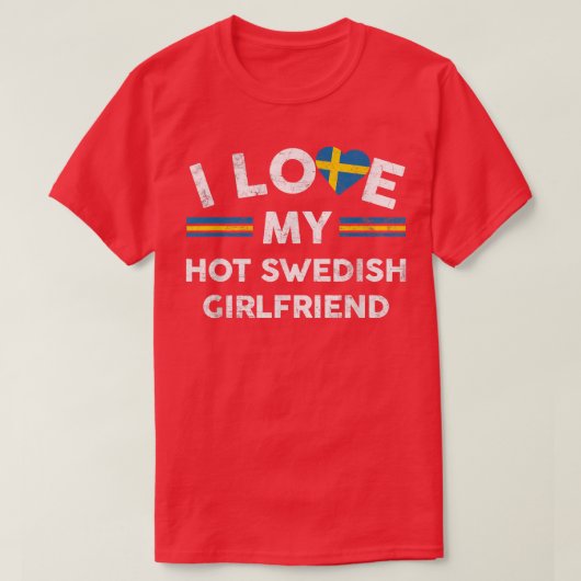 Ik hou van mijn warme Zweedse Vriendin TFlag Graph T-shirt (Design voorkant)