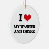 Ik hou van mijn wasmachine en droger keramisch ornament (Rechts)