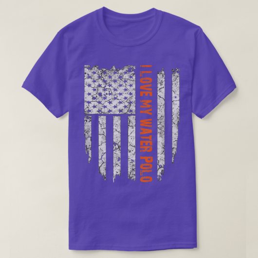 Ik hou van mijn waterpoo Amerikaanse vlag T-shirt (Design voorkant)