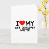 Ik hou van mijn webontwikkelaarschrijver kaart (Gele Bloem)