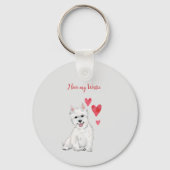 Ik hou van mijn website gepersonaliseerde West Hig Sleutelhanger (Achterkant)