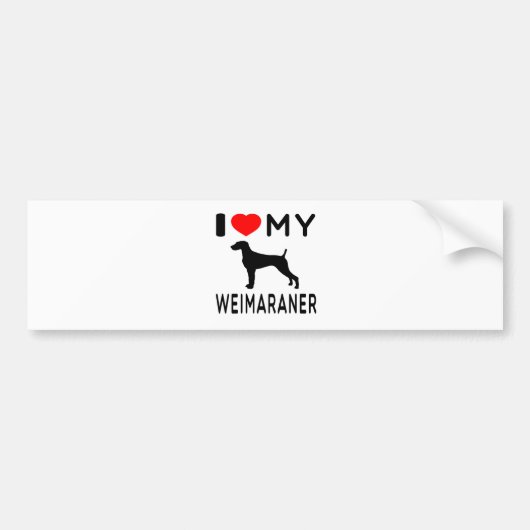 Ik hou van mijn weimaraner bumpersticker (Voorkant)