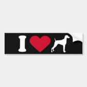 "Ik hou van mijn Weimaraner" Bumpersticker (Voorkant)