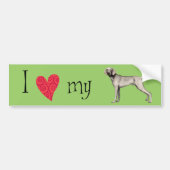 Ik hou van mijn Weimaraner Bumpersticker (Voorkant)