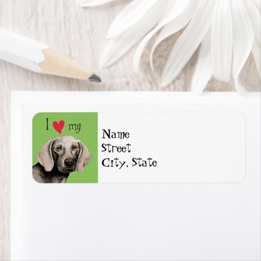 Ik hou van mijn Weimaraner Etiket (Insitu)