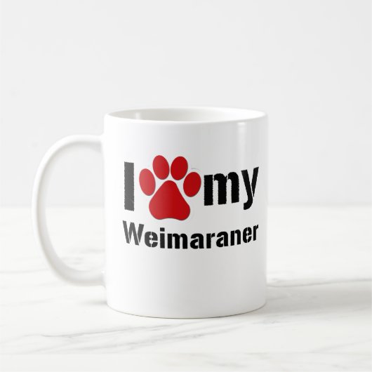 Ik hou van mijn weimaraner koffiemok (Links)