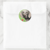 Ik hou van mijn Weimaraner Ronde Sticker (Tas)