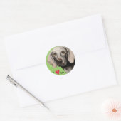 Ik hou van mijn Weimaraner Ronde Sticker (Envelop)