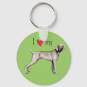 Ik hou van mijn Weimaraner Sleutelhanger (Voorkant)