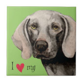 Ik hou van mijn Weimaraner Tegeltje (Voorkant)