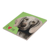 Ik hou van mijn Weimaraner Tegeltje (Zijkant)