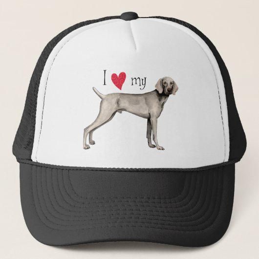 Ik hou van mijn Weimaraner Trucker Pet (Voorkant)