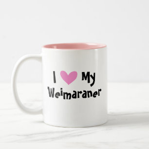 Ik hou van mijn weimaraner tweekleurige koffiemok