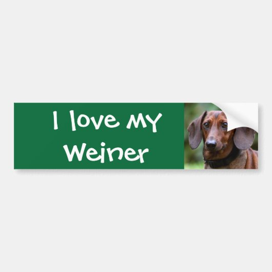 Ik hou van mijn Weiner Bumpersticker (Voorkant)
