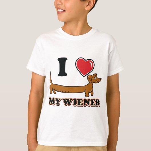 Ik hou van Mijn Weiner - Doxie T-shirt (Voorkant)