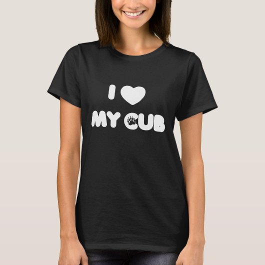 Ik hou van Mijn Welp Hart Poot T-shirt (Voorkant)