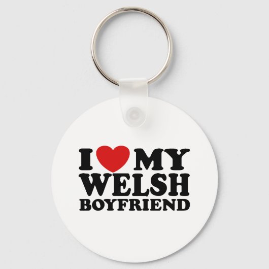 Ik hou van mijn Welsh Boyvriend Sleutelhanger (Voorkant)