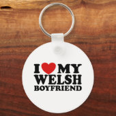 Ik hou van mijn Welsh Boyvriend Sleutelhanger (Voorkant)
