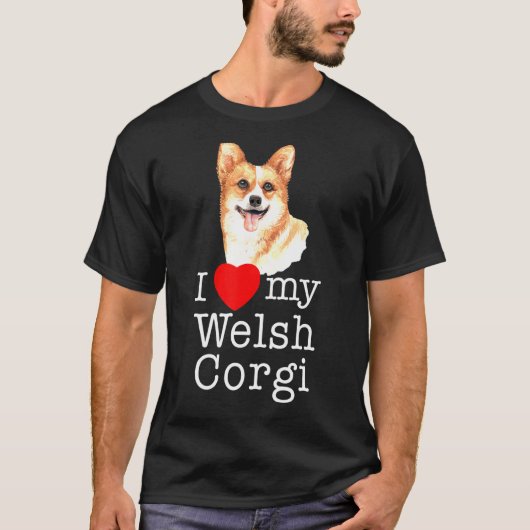Ik hou van mijn Welsh Corgi Dog T-shirt (Voorkant)