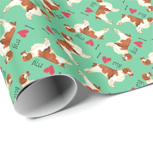Ik hou van mijn Welsh Springer Spaniel Cadeaupapier (Rol Hoek)