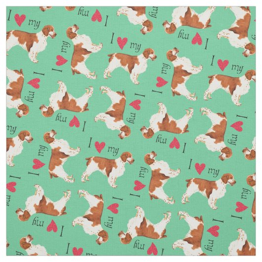 Ik hou van mijn Welsh Springer Spaniel Stof (Swatch)