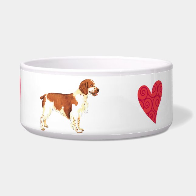 Ik hou van mijn Welsh Springer Spaniel Voerbakje (Voorkant)