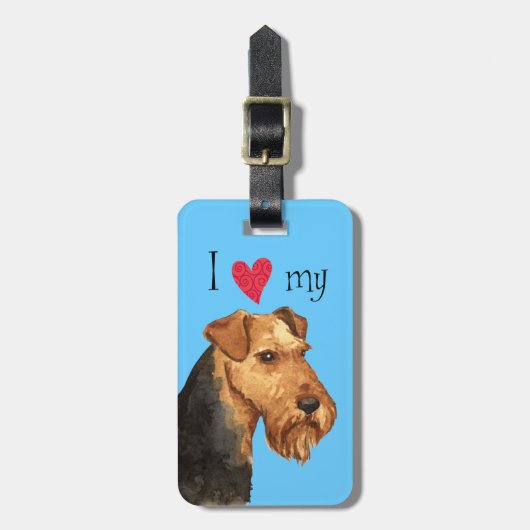 Ik hou van mijn Welsh Terrier Bagagelabel (Voorkant verticaal)