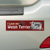 Ik hou van mijn Welsh Terrier Bumpersticker (Op auto)