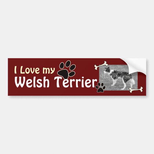 Ik hou van mijn Welsh Terrier Bumpersticker (Voorkant)