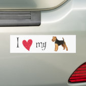 Ik hou van mijn Welsh Terrier Bumpersticker (Op auto)