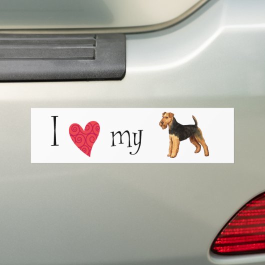 Ik hou van mijn Welsh Terrier Bumpersticker (Op auto)