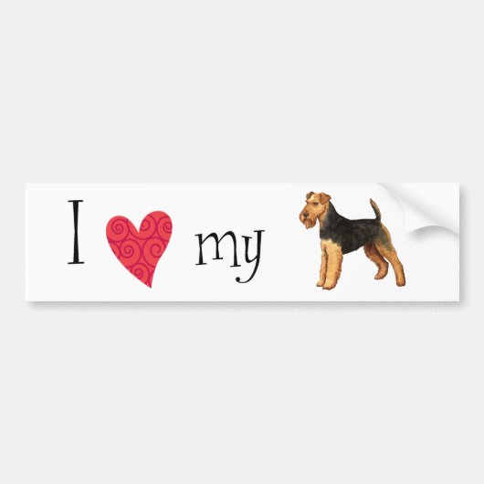 Ik hou van mijn Welsh Terrier Bumpersticker (Voorkant)