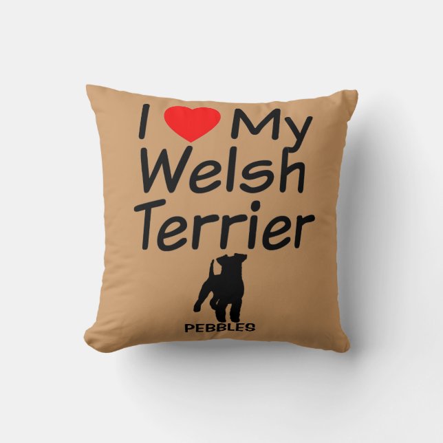 Ik hou van mijn Welsh Terrier hond Kussen (Voorkant)