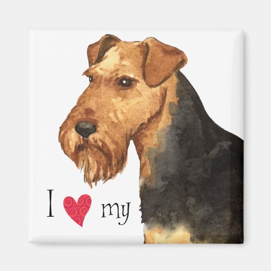 Ik hou van mijn Welsh Terrier Magneet (Voorkant)