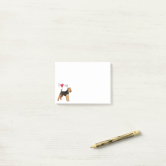 Ik hou van mijn Welsh Terrier Post-it® Notes (Op bureau)