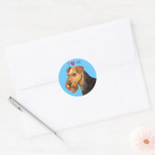 Ik hou van mijn Welsh Terrier Ronde Sticker (Envelop)