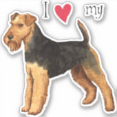 Ik hou van mijn Welsh Terrier Vinyl Sticker (Voorkant)