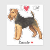 Ik hou van mijn Welsh Terrier Vinyl Sticker (Vel)