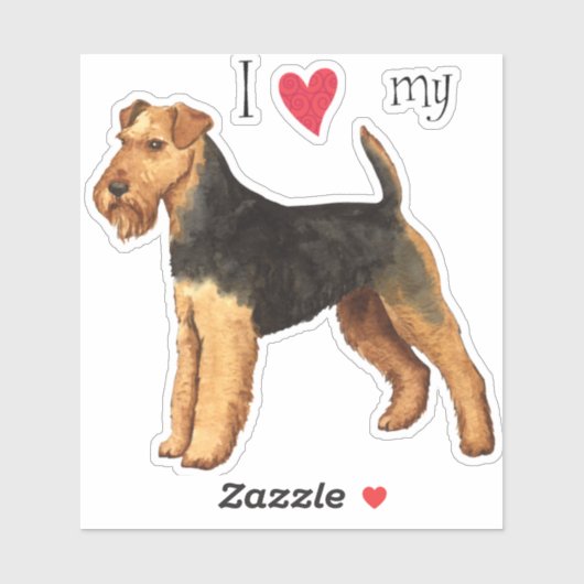 Ik hou van mijn Welsh Terrier Vinyl Sticker (Vel)