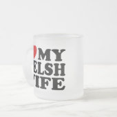 Ik hou van mijn welsh vrouw matglas koffiemok (Voorkant links)